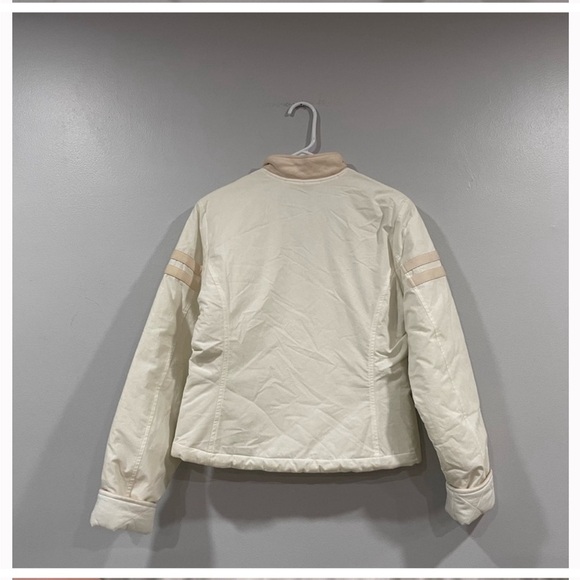 James Perse 100% Cotton Quilted Jacket Cream/ Off White Jacket W/ Tan Stripe NWT - Picture 2 of 8